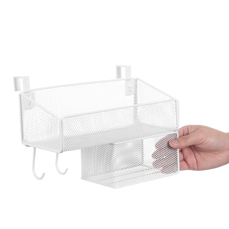 Bedside Shelf - Metal Bedside Shelf Organizer With Tissues Rack For Dorm Room - Bunk Bed & Desk Hanging Basket For College Dormitory Dorm Office Table Storage - Image 2