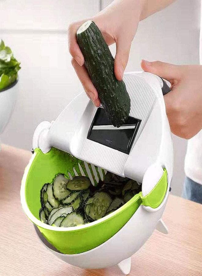 fashionhome Multifunctional Planer Chopping Device Kitchen Tools Round Wash Basin Wiper Vegetable Chopper  - Image 5