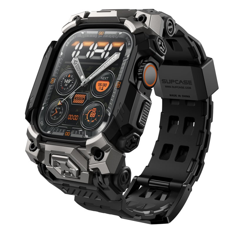SUPCASE for Apple Watch Ultra 2/1 49mm Case with Band 2024/2023/2022 (Unicorn Beetle Ore), [Anti-Scratch] [Military-Grade Protection] Rugged Sport Men Bumper Case with Adjustable Strap Band, Black - Image 4