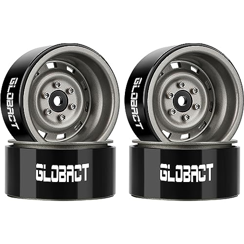 GLOBACT 19 Beadlock Wheels RC Wheel Hub for 110 TRX4 TRX6 Axial SCX10 I II III Pro Redcat RC Crawler Upgrade Accessories 4Pcs Titanium - Image 1