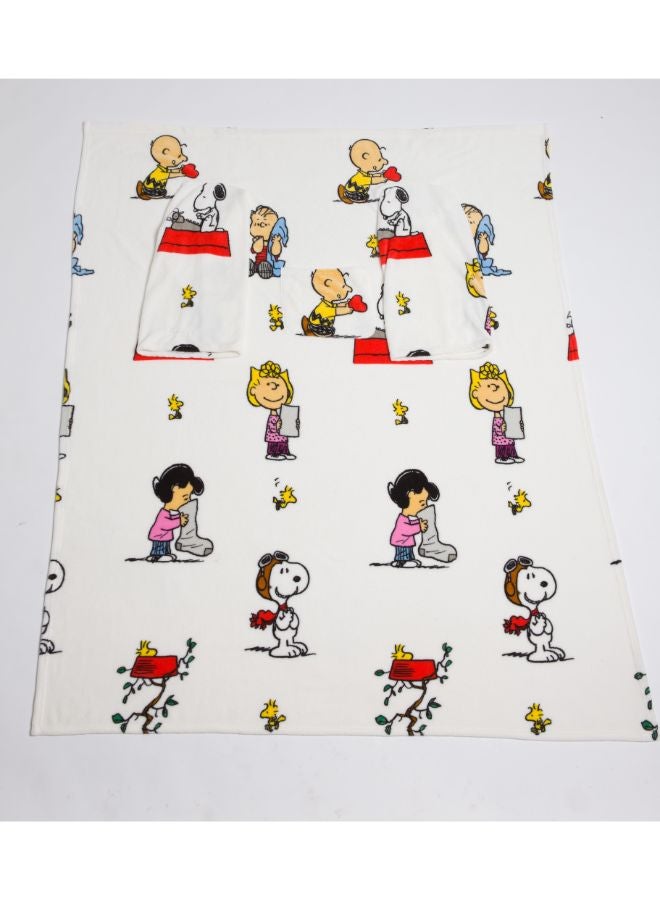 Kanguru Polyester Blanket With Sleeves and a Pocket - Peanuts Print 140x180cm  - Image 3