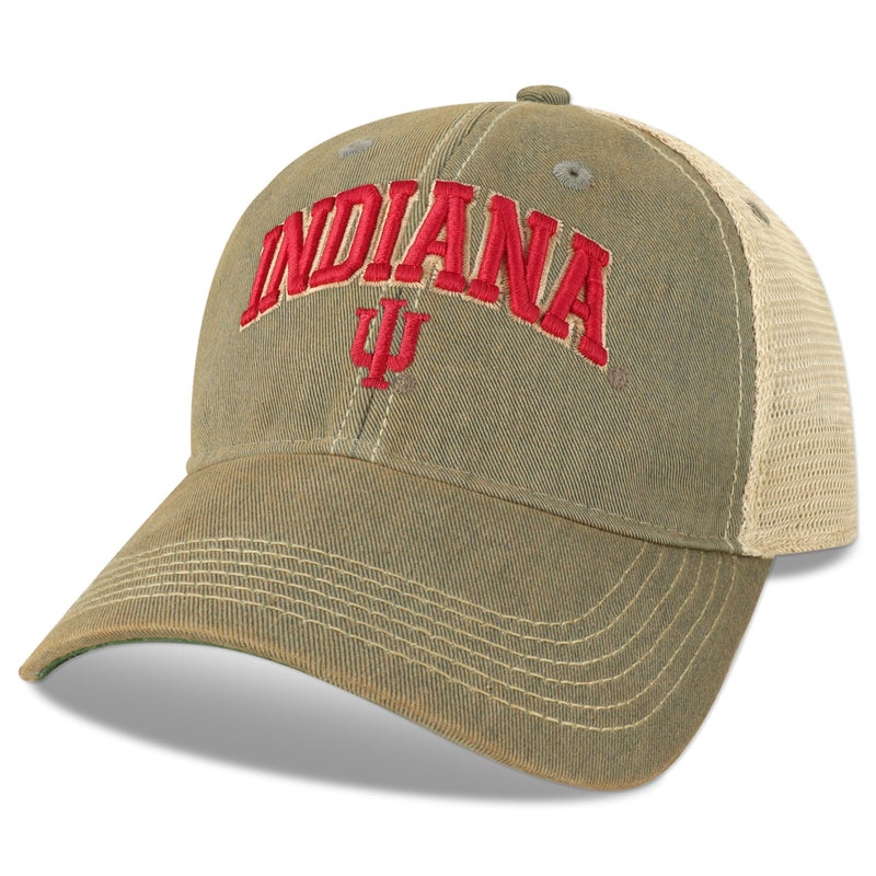 Legacy NCAA Officially Licensed Baseball Hat, Indiana Hoosiers, Lightweight Cap for Men & Women, Old Favorite Trucker Adjustable (OFA), Grey Trucker, One Size Fits Most, Snapback Closure - Image 1