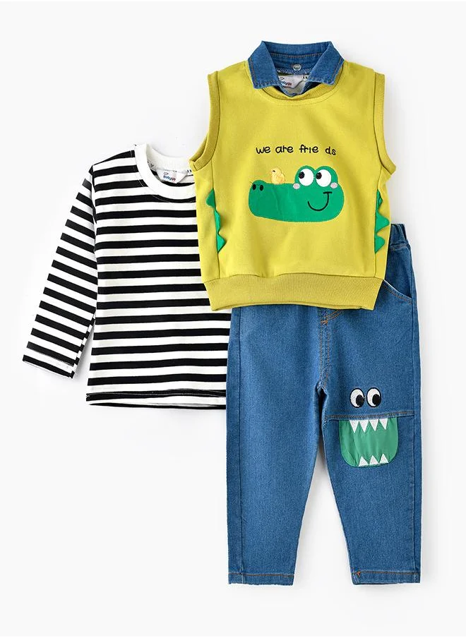 بيبي كلو Friendly Crocodile Layered Outfit for Boys