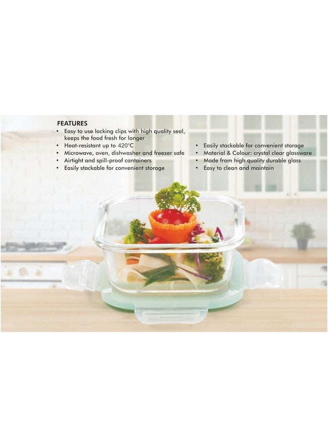 SOPL-OLIVEWARE Oliveware Food Storage Container| Set of 2 | Square Containers| 320ml each|Air-Tight Fridge Organizer Case|BPA-Free Locking Lids |Microwave & Freezer Safe |Leak Proof Food Storage Meal Prep Containers - Image 2