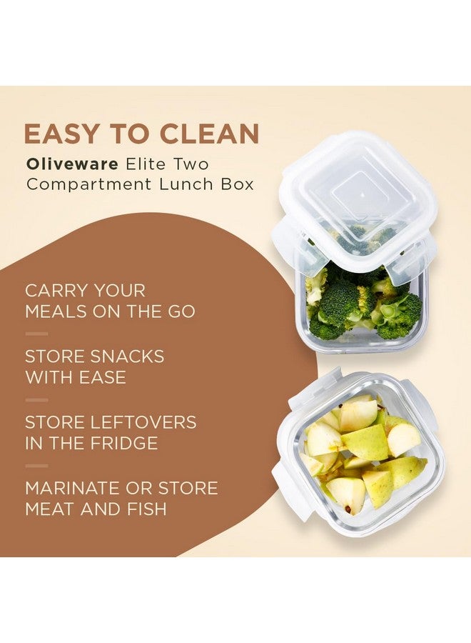 SOPL-OLIVEWARE Oliveware Food Storage Container| Set of 2 | Square Containers| 320ml each|Air-Tight Fridge Organizer Case|BPA-Free Locking Lids |Microwave & Freezer Safe |Leak Proof Food Storage Meal Prep Containers - Image 4