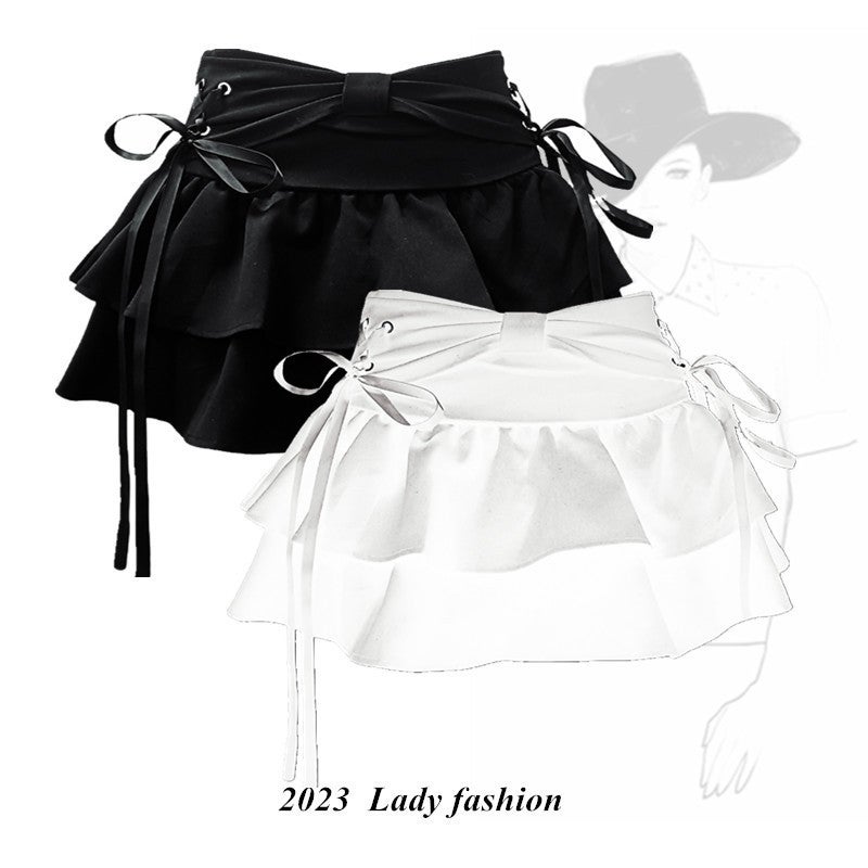 Girl Doll Blue Denim Pleated Skirt Spice Girl Character Slimming Skirt Design Sense Skirt Pants - Image 4