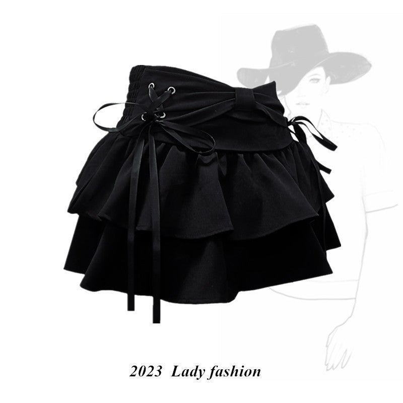 Girl Doll Blue Denim Pleated Skirt Spice Girl Character Slimming Skirt Design Sense Skirt Pants - Image 5