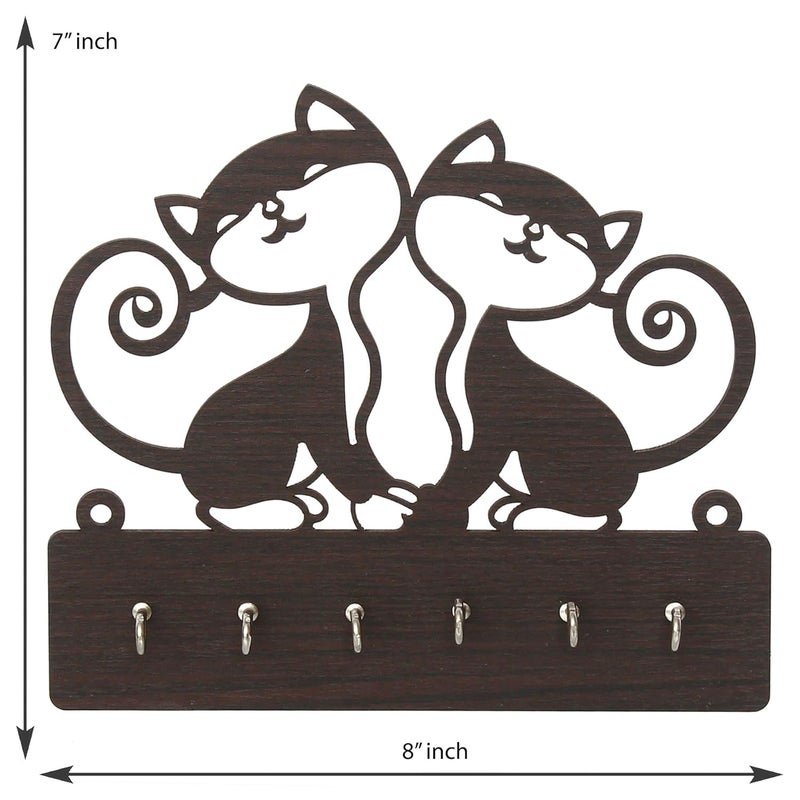 SHREE RAM IMPEX Kitty Cat Key Holder for Stylish Unique Design Wood Key Holder Best Decorative Item for Home Decor Wooden Keychain Hangers for Office - Image 4