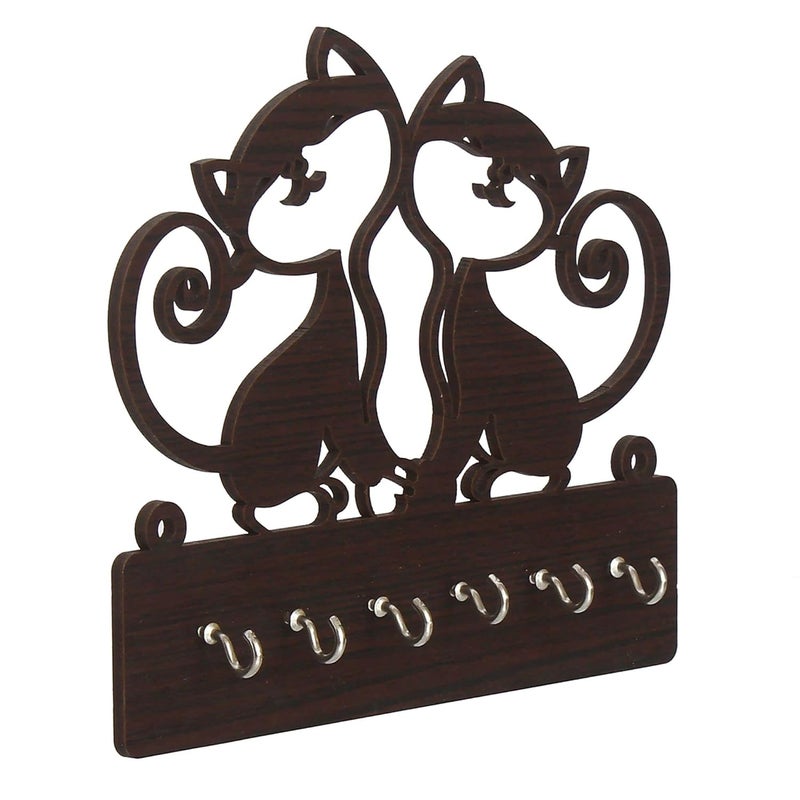 SHREE RAM IMPEX Kitty Cat Key Holder for Stylish Unique Design Wood Key Holder Best Decorative Item for Home Decor Wooden Keychain Hangers for Office - Image 5