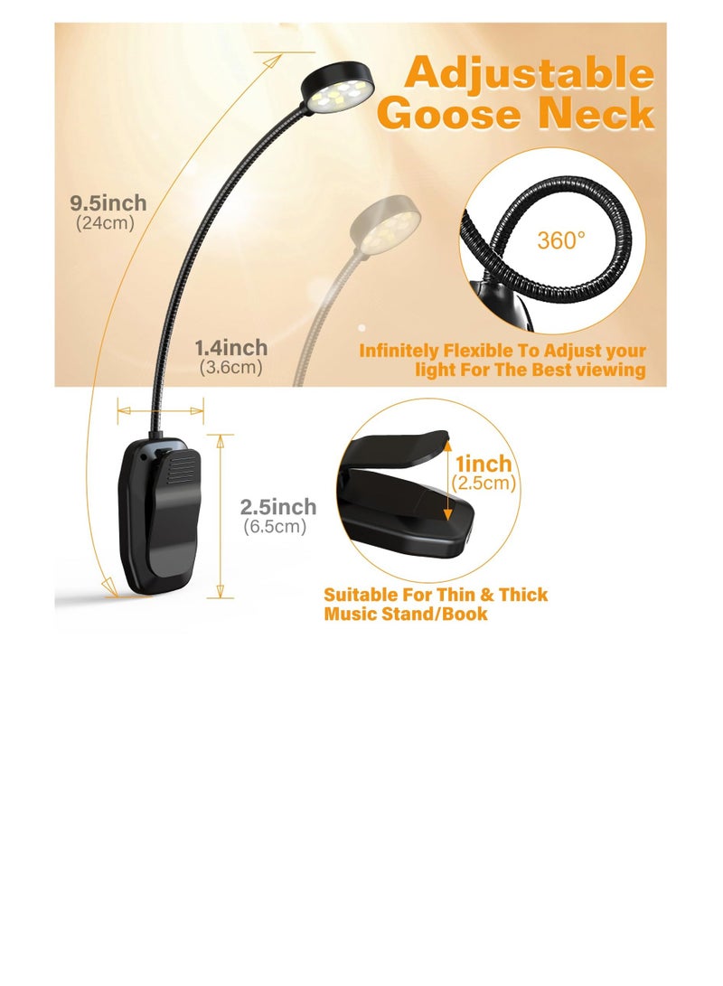 Y&D Rechargeable Book Reading Light Lamp, for in Bed, Eye Caring Adjustable Brightness 3 Color, Lightweight Flexible Clip On Light, Type-C Clip, Lovers Kids - Image 2