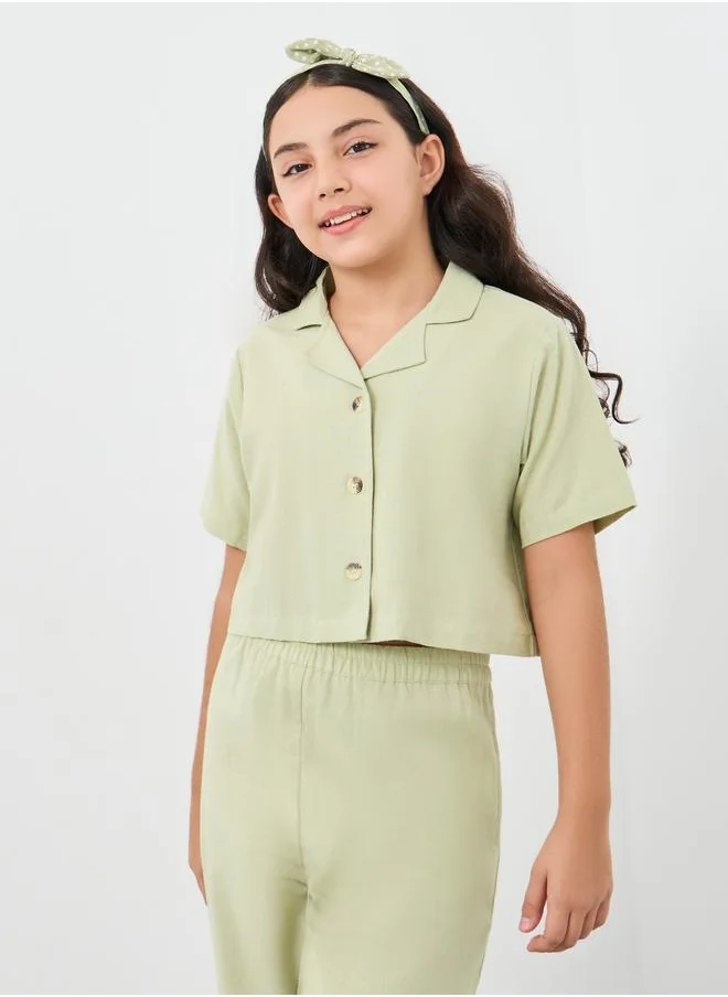 ستايلي Styli Collared Button Shirt and Pants Set