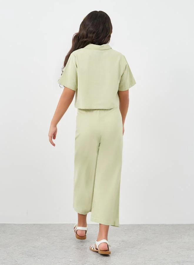 Styli Styli Collared Button Shirt and Pants Set