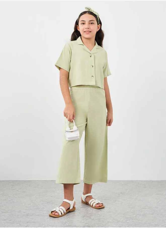 ستايلي Styli Collared Button Shirt and Pants Set