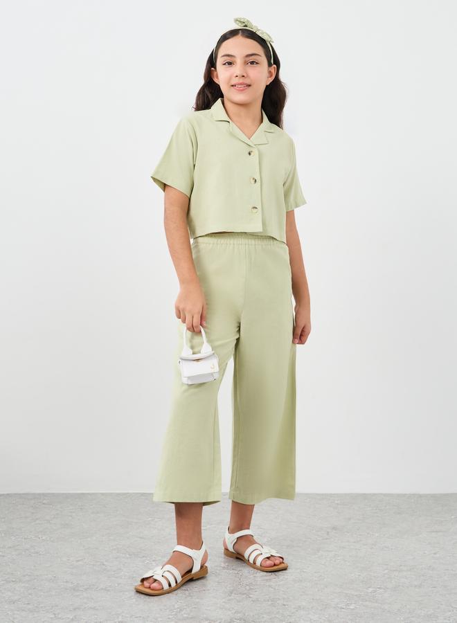 Styli Collared Button Shirt and Pants Set - Image 1