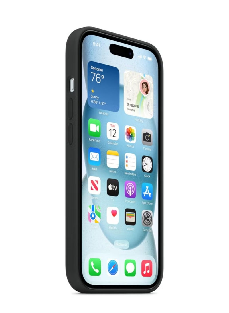 Silicone Apple iPhone 14 Silicone Case with MagSafe - Black - Image 4