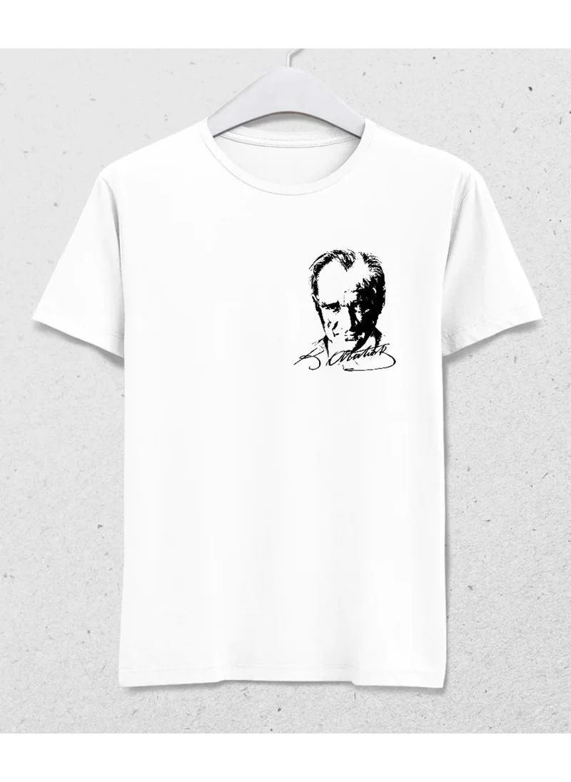 Hena Ataturk Special Design Printed T-Shirt White Xs