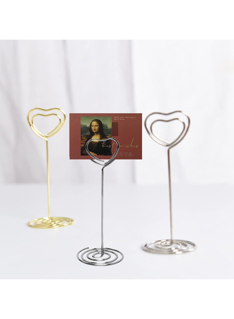 Winner 10pcs Gold Heart-Shaped Table Number Holders - 3.35 Inch Place Card Stands for Centerpieces, Wedding, Party, Birthday - Photo Picture Holders - Image 4