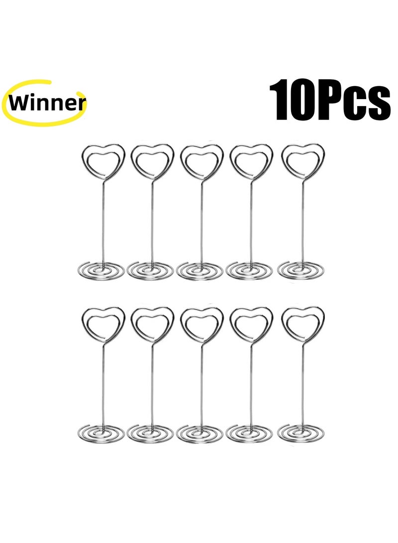 Winner 10pcs Gold Heart-Shaped Table Number Holders - 3.35 Inch Place Card Stands for Centerpieces, Wedding, Party, Birthday - Photo Picture Holders - Image 1