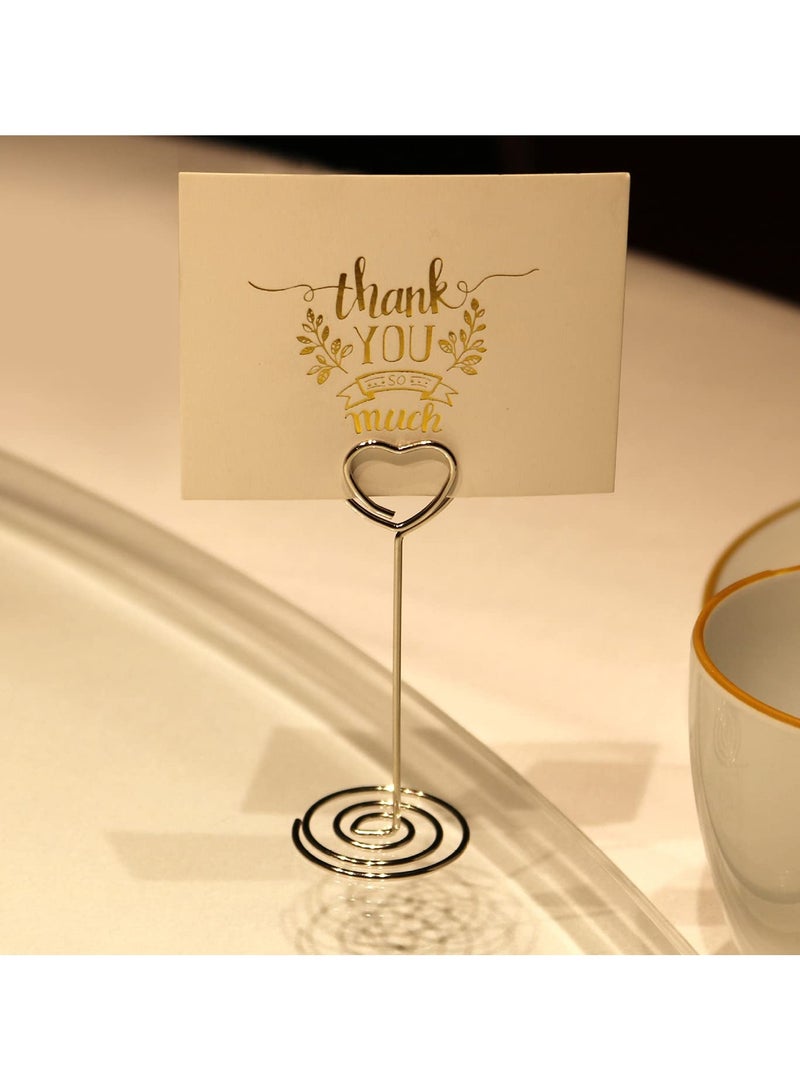 Winner 10pcs Gold Heart-Shaped Table Number Holders - 3.35 Inch Place Card Stands for Centerpieces, Wedding, Party, Birthday - Photo Picture Holders - Image 5