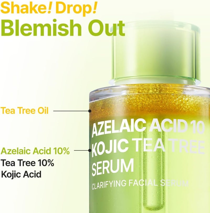 PURITO Azelaic Acid 10 Kojic Tea Tree Serum, Korean Facial Serum for Breakouts, Acne-Prone Skin, Marks, Pore Care & Even Tone, 20% Triple Active Formula with Tea Tree Capsules, 30 ml 1.01 fl.oz | Redness Relief, Tea Tree Extract, Blemish Care, Oily & Sensitive Skin, Korean Skin Care - Image 3