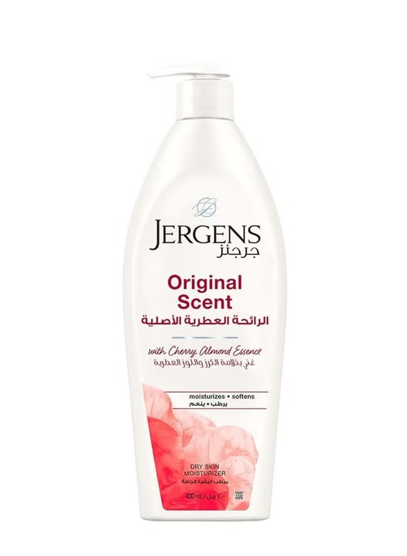 Body Moisturizer Original Scent with Cherry Almond Essence Dry Skin Care 400ml Jergens