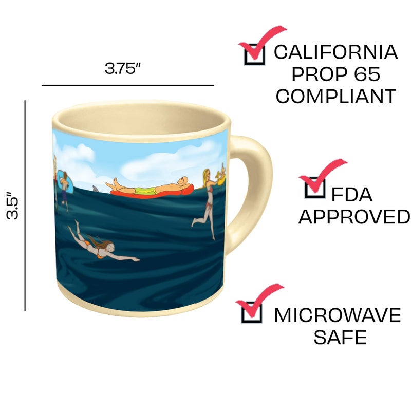 The Unemployed Philosophers Guild Shark Heat Changing Color Transforming Mug - Add Coffee and Sharks Appear Under the Water, Comes in a Fun Box,14 oz - Image 4
