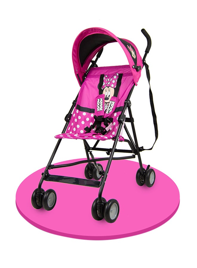 Disney Minnie Mouse Lightweight Buggy Stroller 3 - 36 Months, Pink, Rear Breaks, Shoulder Strap - Image 1