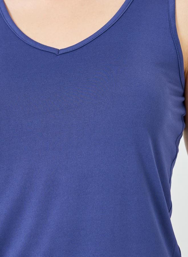 Styli Blue Sleeveless Top and Floral Printed Pyjama Set - Image 3