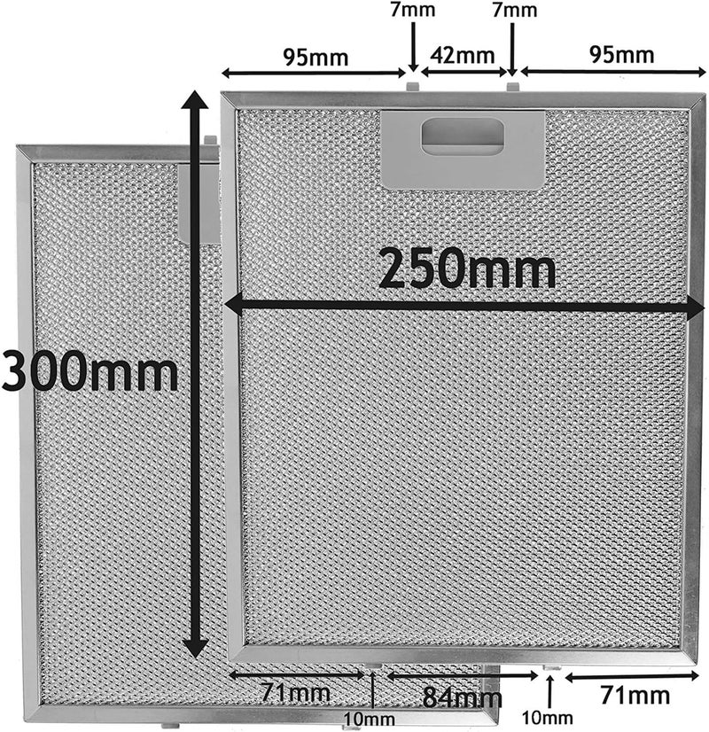 Spares2go Metal Mesh Filter for Electrolux Cooker Hood/Kitchen Extractor Fan Vent (Pack of 2 Filters, Silver, 300 x 250 mm) - Image 2