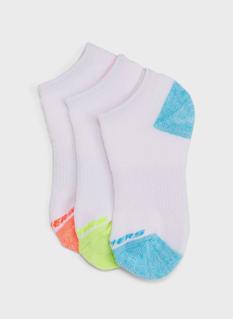 SKECHERS Kids 3 Pack No Show Socks