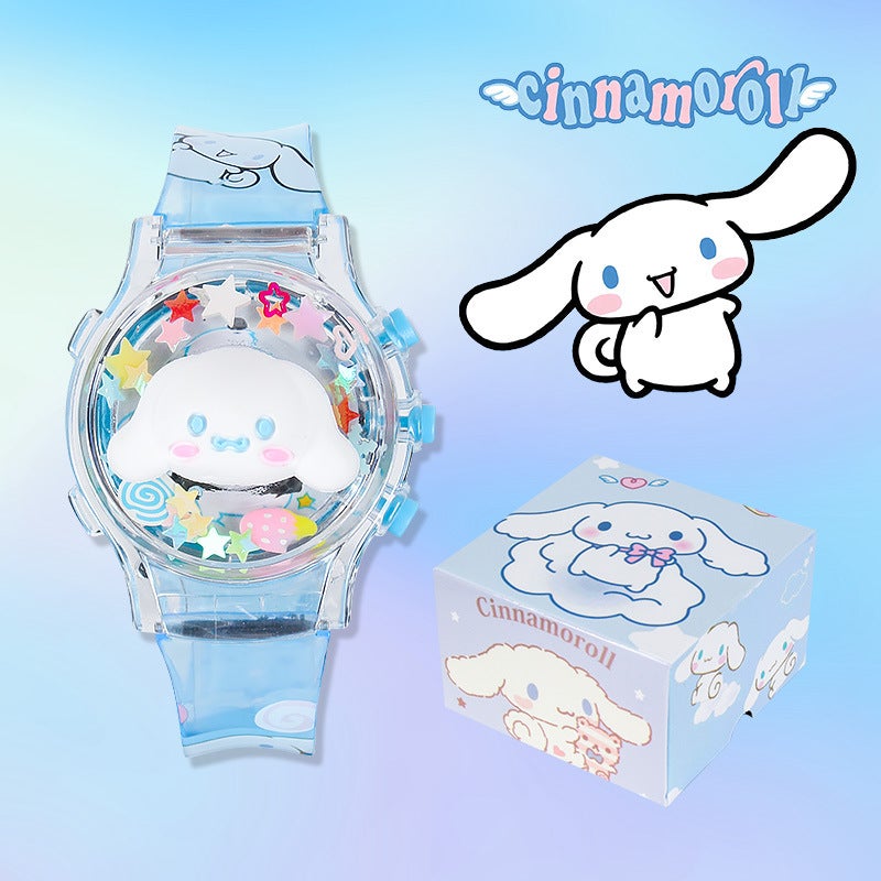Rotating Musical Light-Up Kids Watch Cinnamon opp bag 