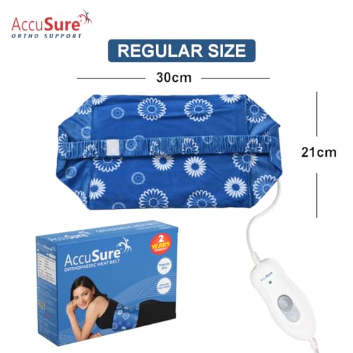AccuSure H3001 Heating Pad (30×21 cm) Regular Size | Electric Heat Pad for Back, Neck, Shoulder & Period Cramps | Soft Fabric | Fast Heating | Reusable | Temperature Control | Unisex Use - Image 2