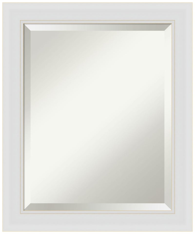 Amanti Art Amanti Art White Bathroom Mirror for Over Sink 24x20 Flair Soft White Rectangle Vanity Mirror Small Casual Frame Hangs Horizonally and Vertically Bathroom Wall Decor Beveled Edge from WI USA 