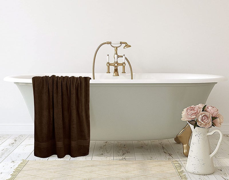 TIQH 600 GSM 100% Cotton Highly Absorbent and Quick Dry Extra Large Bath/Beach Towel/Jumbo Bath Sheet (36x72 Inches, Brown) - Image 3