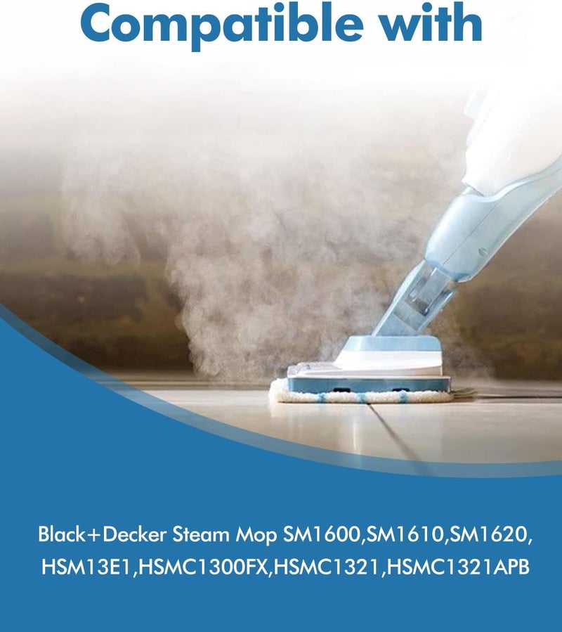 Proxima Direct 6 Pack Steam Mop Pads Replacement Compatible with Black and Decker SM1610/SM1630/HSMC1321/BDH1760SM Washable Mopping Pad Accessories - Image 2