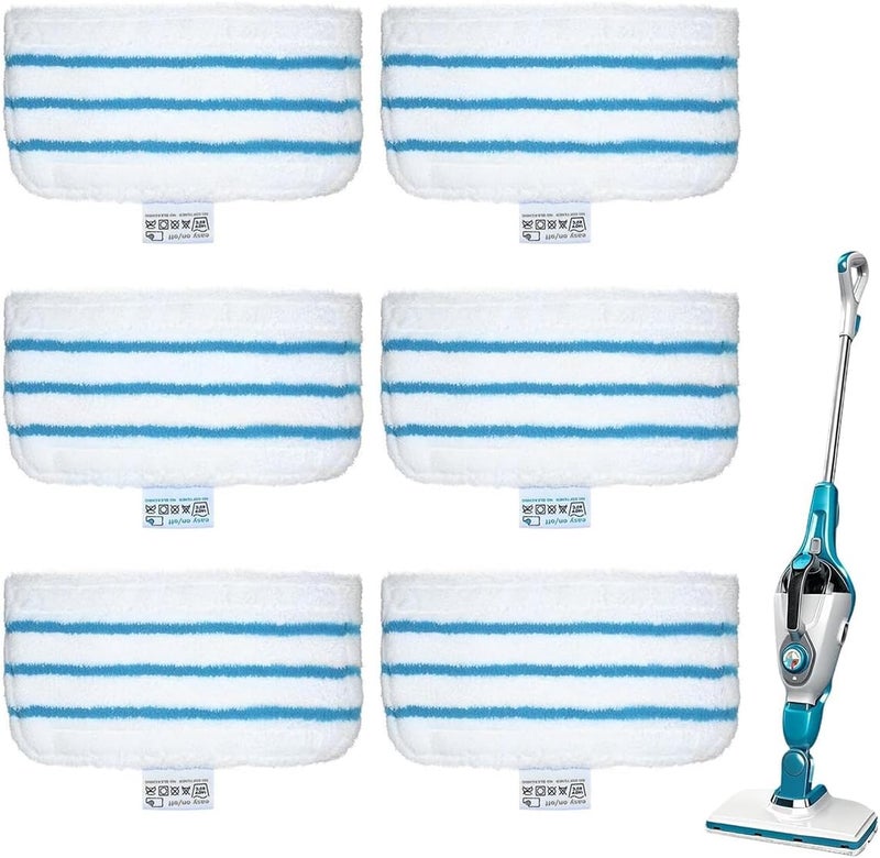 Proxima Direct 6 Pack Steam Mop Pads Replacement Compatible with Black and Decker SM1610/SM1630/HSMC1321/BDH1760SM Washable Mopping Pad Accessories - Image 1