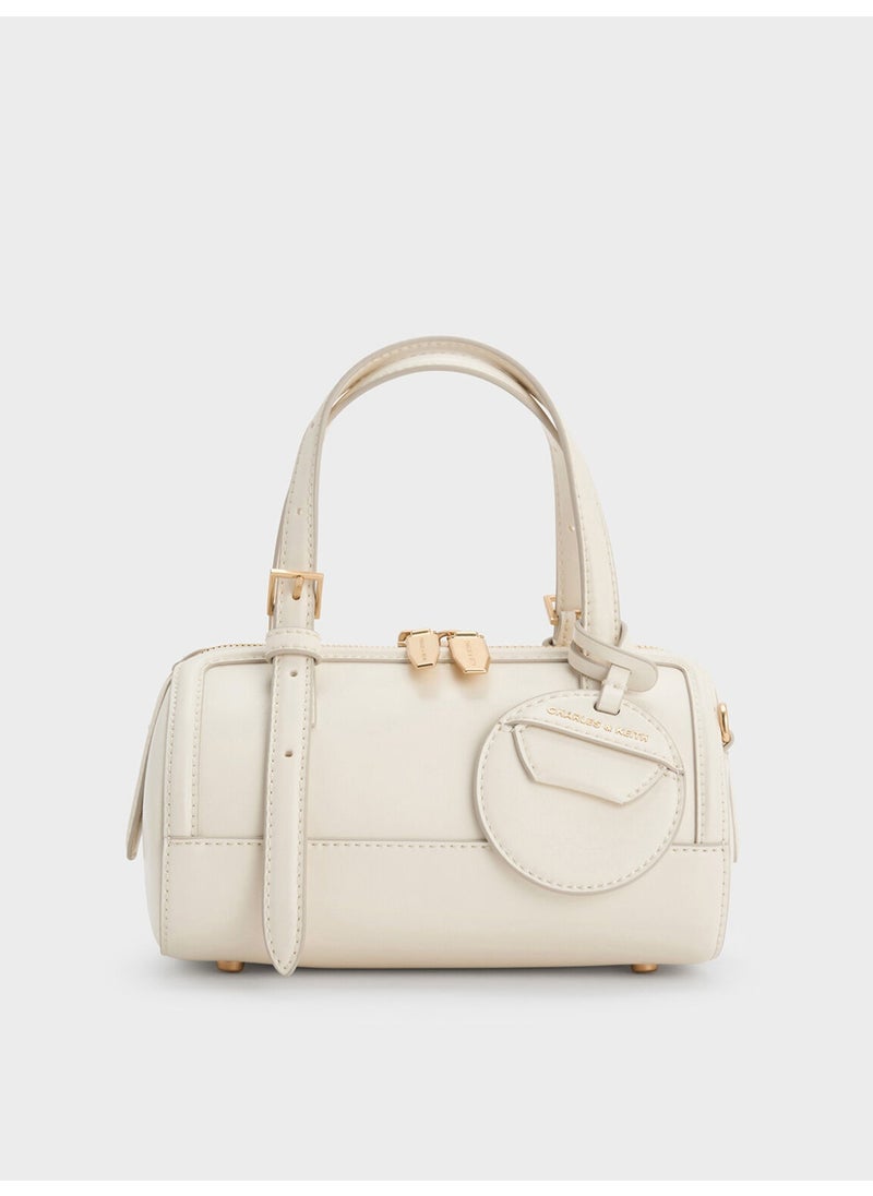 Charles & Keith CHARLES & KEITH Enola Bowling Bag & Tote Bag & Crossbody Bag for Women - Cream  - Image 1