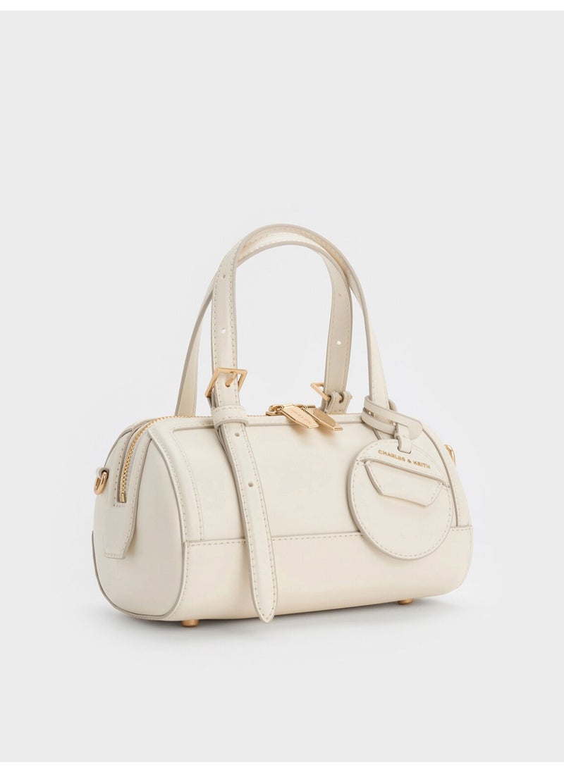 Charles & Keith CHARLES & KEITH Enola Bowling Bag & Tote Bag & Crossbody Bag for Women - Cream  - Image 5