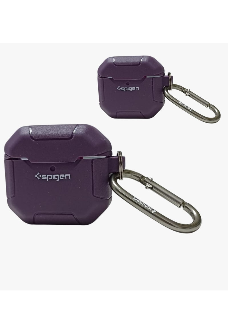 SPIGEN SGP AirPods 4th Generation Silicon Case, Compatible with AirPods 4 Gen (2024) (USB-C), Compatible with MagSafe, Drop Protection Cover with Lanyard, Orbit Hybrid Silicon Case, Plum Purple - Image 3