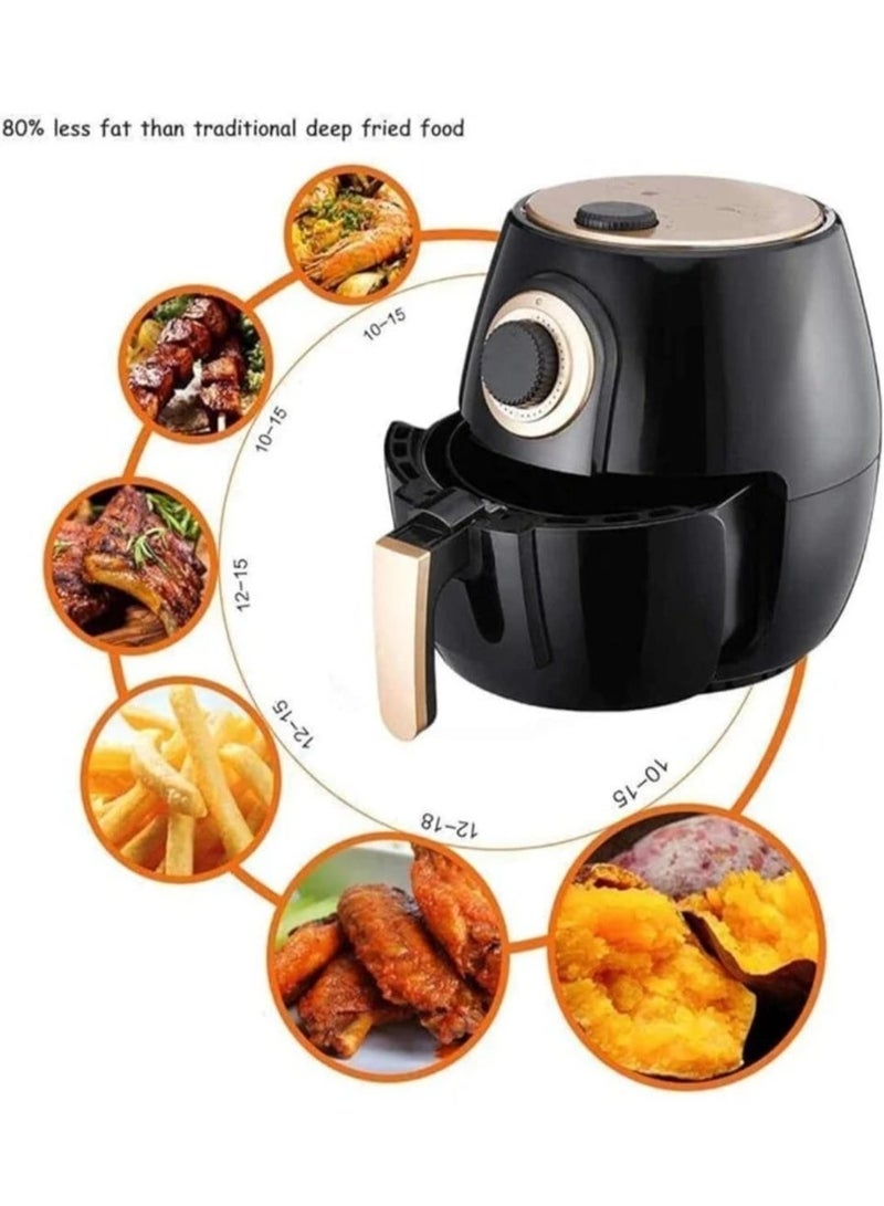Premium Electric Air Fryer Healthy Oil Free Airfryer Cooker Machine with 80% Less Fat Mechanical Timer Control and Nonstick Basket for Home Kitchen - Image 5