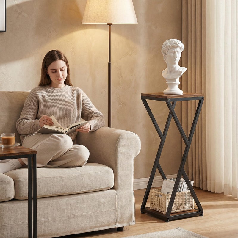 VonDream 2-Tier Tall Plant Stand Indoor, 32.5" Corner Plant Stands for Indoor Plants Multiple, Small End Table for Living Room, Corner Side Table for Home Decor - Image 3