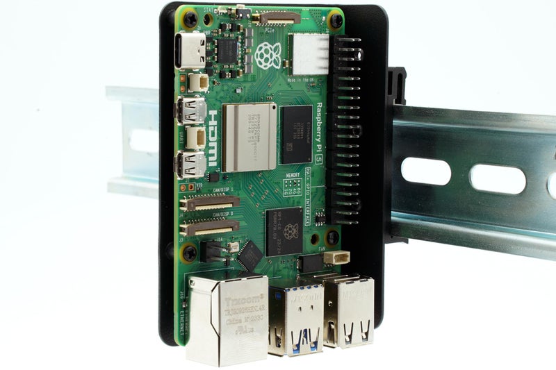 حامل كليب تركيب على سكة DIN من KKSB متوافق مع Raspberry Pi 5 4B 3B وأجهزة SBC الأخرى بنفس نمط ثقب البراغي مع مواضع تركيب متعددة للكليب