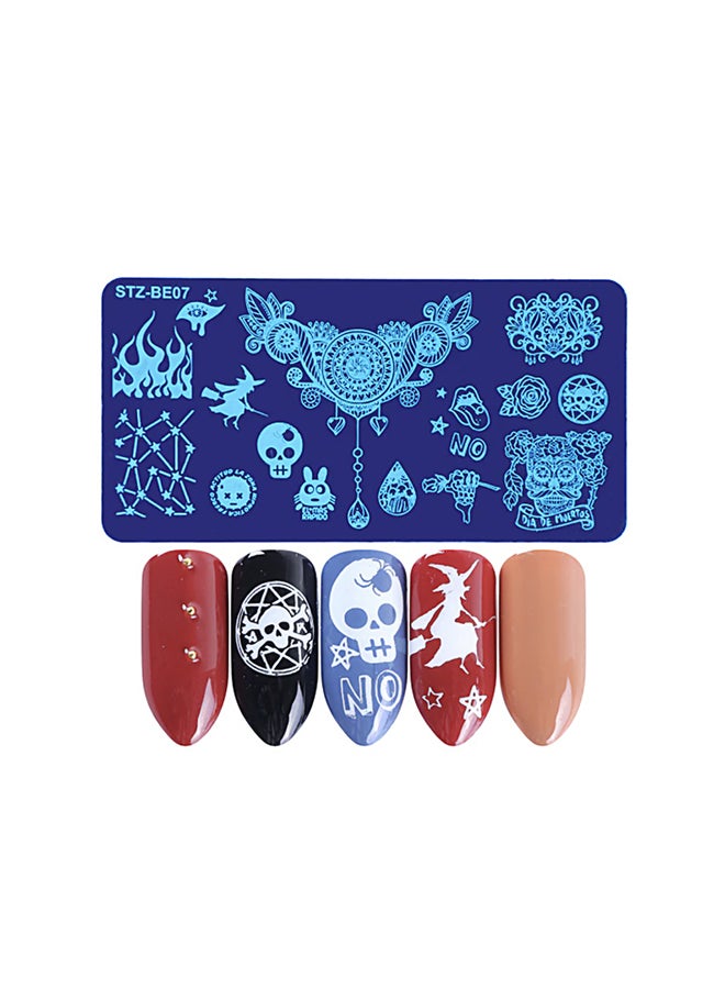 Nail Plates Nail Stamp Templates Metal Manicure Stencils Nail Art Stamping Image Plates for Nail Salon DIY Decoration MEDIUM NSP STZBE07