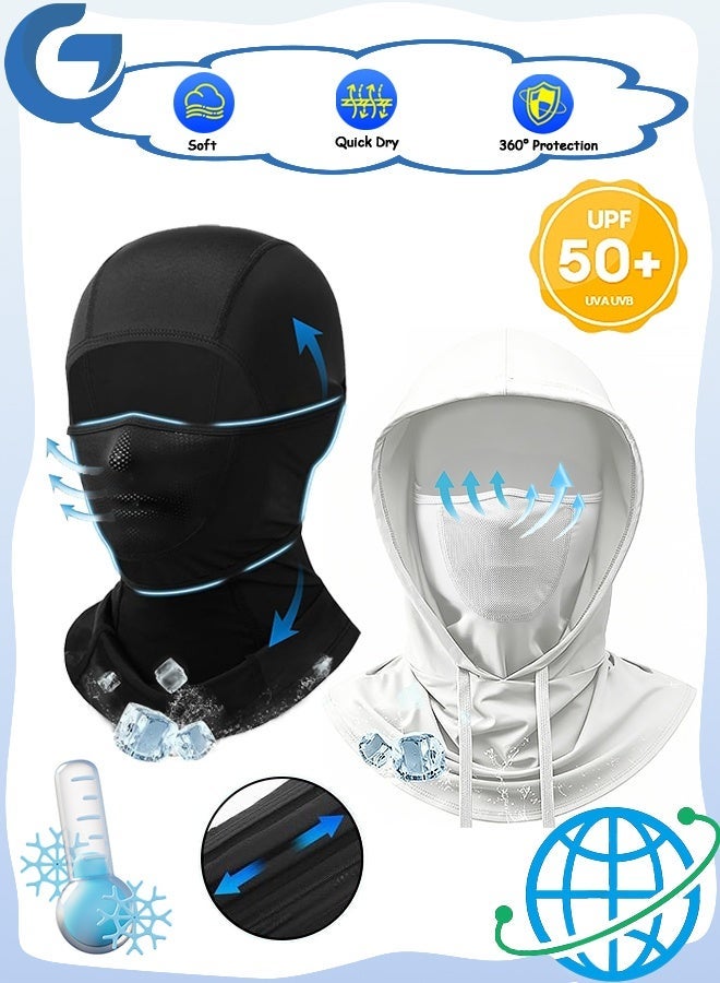 GD 2 Pcs UV Protection Ice Silk Balaclava Face Mask, Breathable Full Face Cover, for Outdoor Running Cycling - Image 1