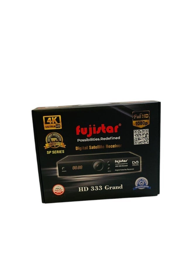 Fujistar Digital Satellite Receiver Ultra 4K HD Receiver Resolution 1080p Dual Display HD and SD Automatic Network Search PAL/NTSC 5000+ Channels HD-333 - Image 1