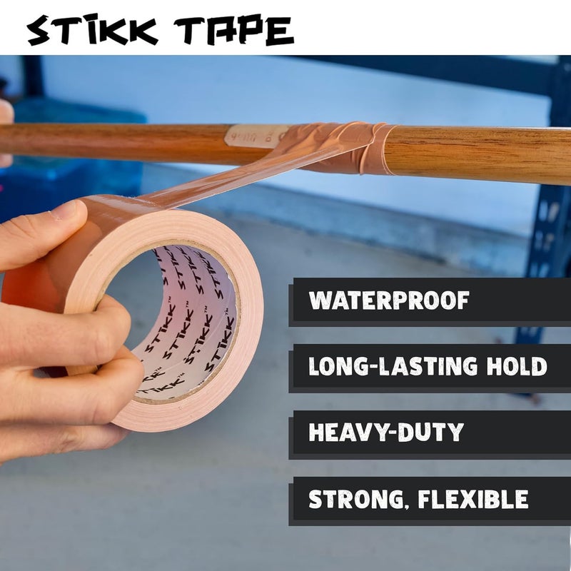 STIKK Duct Tape - Black Duck Tape - 3 inch x 60 Yards - Heavy Duty Tape for Repairs, Household Projects - for Commercial HVAC and Construction - Effective Heavy Duty Waterproof Duct Tape - Image 5