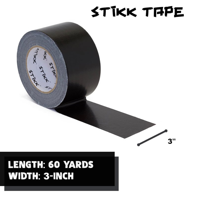 STIKK Duct Tape - Black Duck Tape - 3 inch x 60 Yards - Heavy Duty Tape for Repairs, Household Projects - for Commercial HVAC and Construction - Effective Heavy Duty Waterproof Duct Tape - Image 2