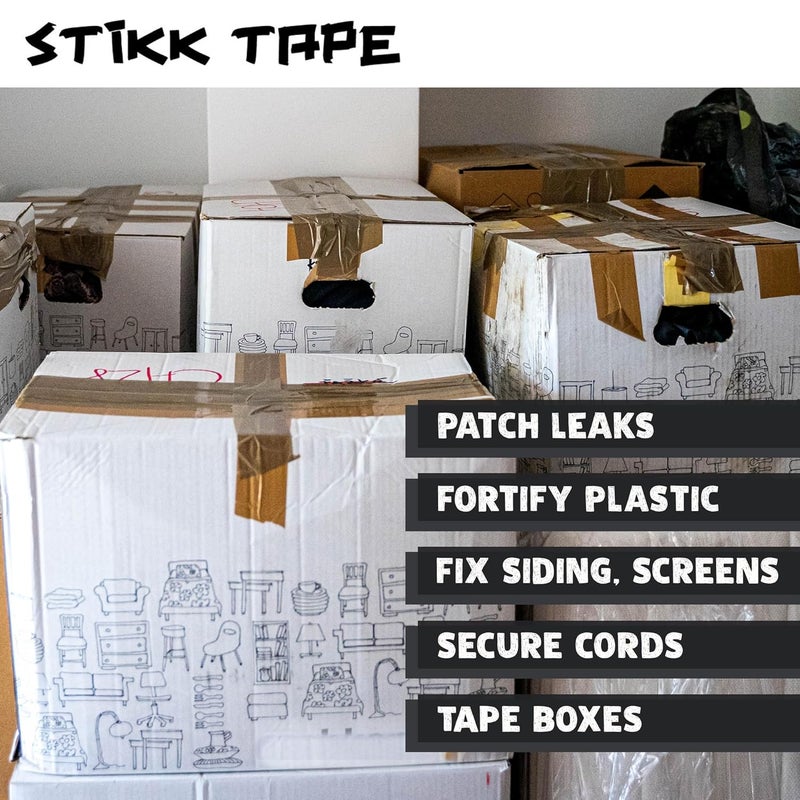 STIKK Duct Tape - Black Duck Tape - 3 inch x 60 Yards - Heavy Duty Tape for Repairs, Household Projects - for Commercial HVAC and Construction - Effective Heavy Duty Waterproof Duct Tape - Image 4