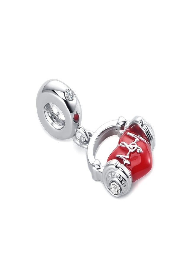 QeenseKc Love Music Note Headset Charm Hearing Heartbeat Red Enamel Beads for European Charm Bracelet - Image 3