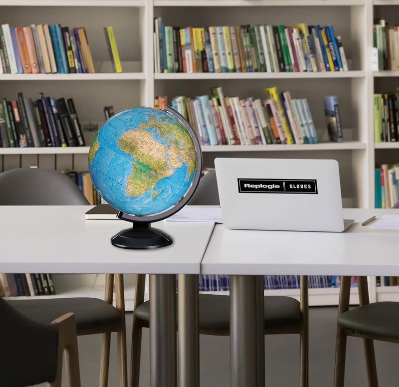 Replogle Ready to Assemble World 12" Diameter Globe, USA Cartography, Modern Acrylic Stand and Blue Ocean. Easy to assemble globe that shows Political borders and provincial borders, major ocean currents, detailed lakes, rivers, tributaries and canals. - Image 5